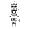 Almar Modular Встраиваемая часть однорычажного смесителя с переключателем на 2 положения, вертикальный модуль