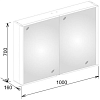 Keuco Royal Match Зеркальный шкаф с подсветкой 100x70x16см, подвесной, цвет: зеркало