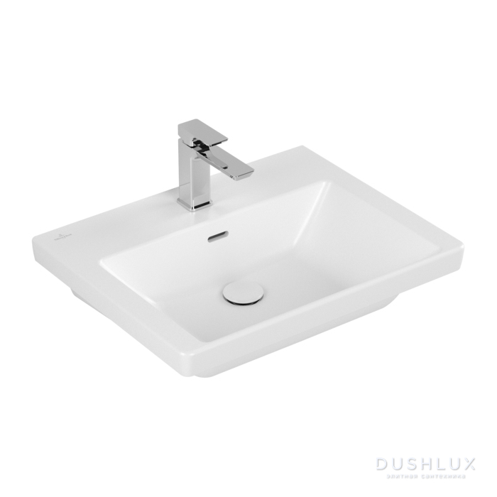 Фото Villeroy&Boch Subway 3.0 Раковина 60х47х16.5см., 1 отв., подвесная, CeramicPlus, с переливом, цвет: белый камень