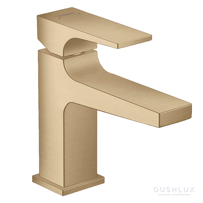 Фото Hansgrohe Metropol Смеситель для раковины 100, на 1 отв, с донным клапаном, излив 127мм, цвет: шлифованная бронза