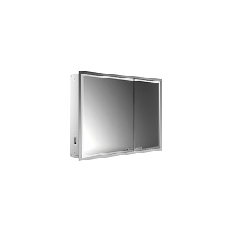 EMCO Prestige2 Зеркальный шкаф 66x91.5см., встраиваемый, LED-подсветка, 2 двери, 2 полки, розетка, левый, с EMCO light system