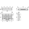 Laufen Frame Зеркальный шкаф 120x75см., LED-подсветка, алюминий, 3 двери, 2 розетки