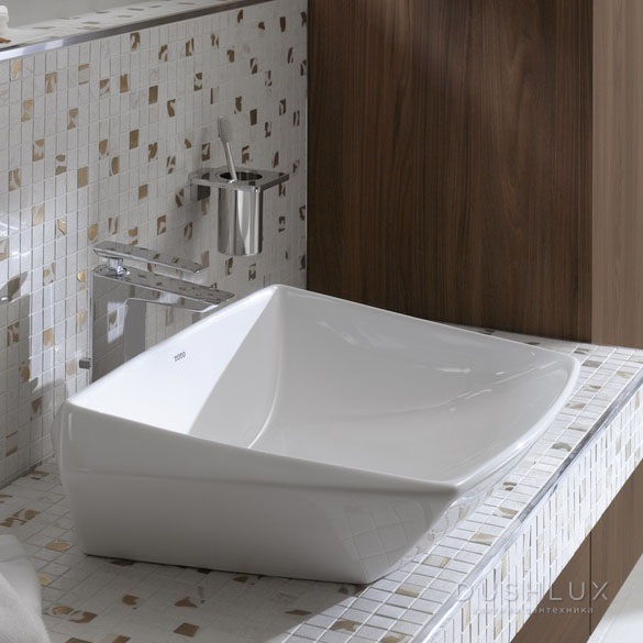 Фото TOTO Jewelhex Раковина 60.7x48.3x21.1 см, без отв., накладная, цвет: белый