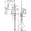 Hansgrohe Talis M54 Смеситель для кухни, на 1 отв, однорычажный, поворотный излив 223мм с вытяжным душем, 2jet, h210мм, sBox, цвет: хром