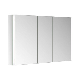 Keuco Somaris Зеркальный шкаф 120x71x12.8см, 3-дверный-двустор. зеркало, IP 44, с обогревом и плавным закр., корпус: алюминий серебристый