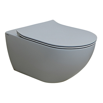 Hatria Centrica Унитаз подвесной 55x35.5см, безободковый, слив Vortex, цвет: Cemento