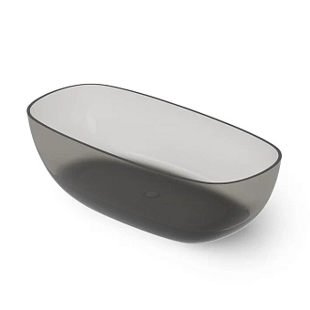 Dea Design Modern Ванна 162x80x54см., отдельностоящая, Glasstech, прозрачная смола, цвет: Smoky Black R4