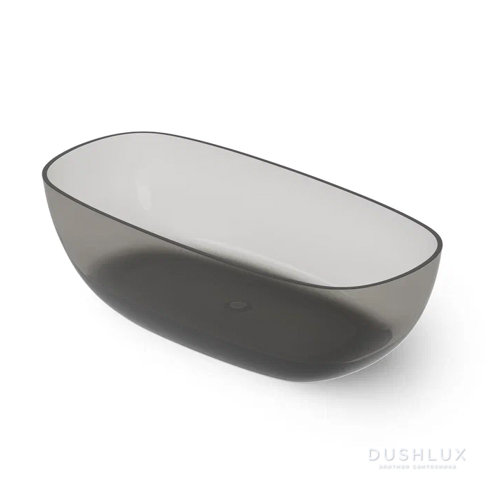 Фото Dea Design Modern Ванна 162x80x54см., отдельностоящая, Glasstech, прозрачная смола, цвет: Smoky Black R4