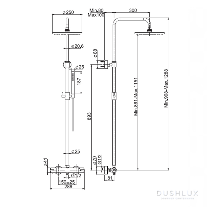 Carlo Frattini Wellness Душевая стойка: смеситель для душа ...