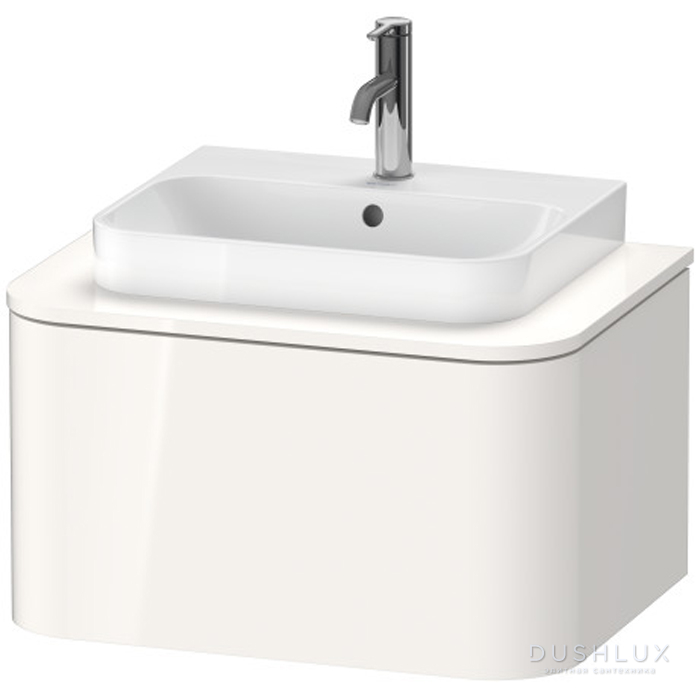 Фото Duravit Happy D.2 Plus Тумба подвесная 65x55х35.4см с раковиной, с 1 выдв ящик, цвет: белый глянцевый