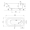 KNIEF ROLL TOP Ванна 152.5x72x55см., на ножках хром, без слива-перелива, цвет: белый