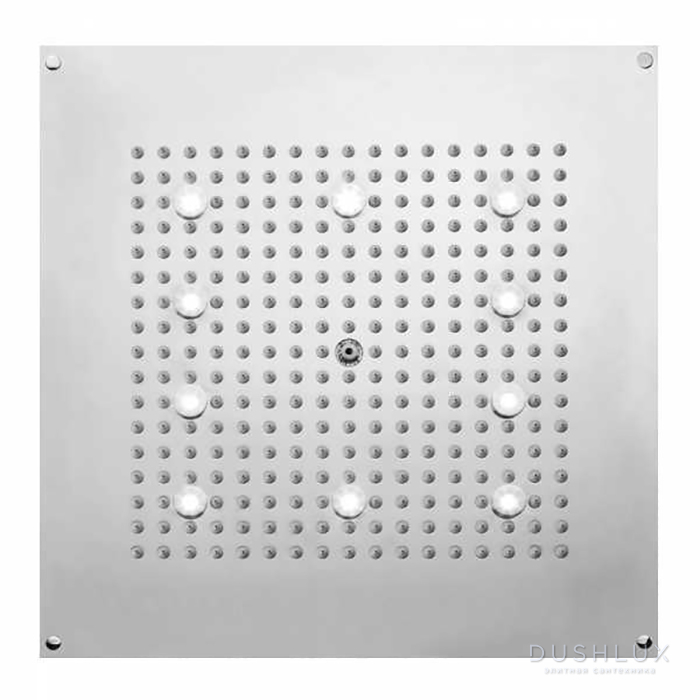 Фото BOSSINI DREAM-CUBE Верхний душ 470 x 470 мм, с 10 LED (белый), блок питания/управления, Cromoterapia, цвет: хром