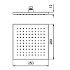 Almar EcoAir Square Верхний душ 25x25см., потолочный, нержавеющая сталь, цвет: stainless steel