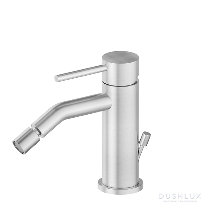 Фото Newform X-Steel 316 Смеситель для биде, 1 отв., с донным клапаном, цвет: нержавеющая сталь