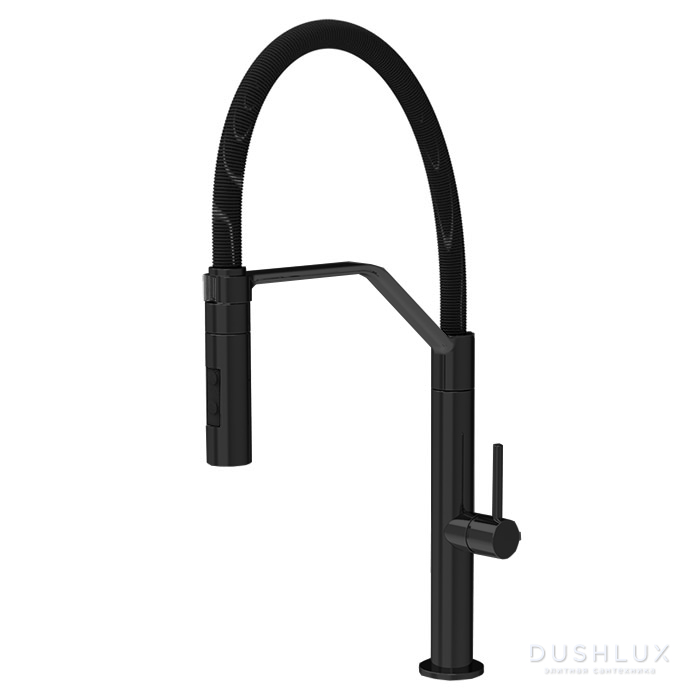 Фото Fima Carlo Frattini Kitchen Смеситель для кухни, на 1 отв., Flexi, цвет: черный матовый