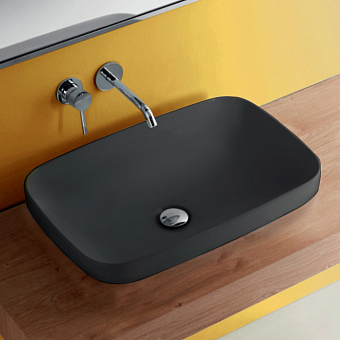 Kerasan Tribeca Раковина 60x38 см, без отв., цвет: черный матовый