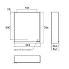 EMCO Prime2 Зеркальный шкаф 60x70см., с подсветкой, навесной, 1 дверь, L, 2 полки, розетка, цвет: черный