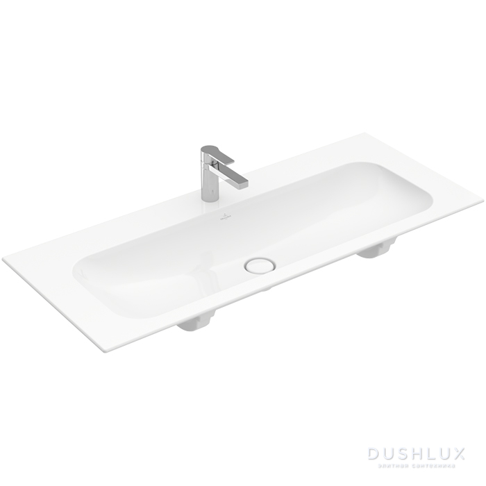 Фото Villeroy&Boch Finion Раковина 120х50 см, 1 отв., с переливом, с антигрязевым покрытием CeramicPlus, цвет: белый