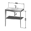 Duravit XViu Консоль напольная, 80x48x85см с полкой, с раковиной без перелива, 3 отв., цвет: black matt/black high gloss lacquer