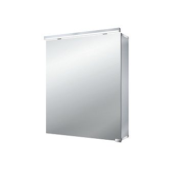 EMCO Pure Зеркальный шкаф 60x72.7см., LED-подсветка, 1 дверь, 2 полки, розетка, без нижней подсветки