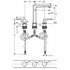 Hansgrohe Metropol Смеситель для раковины 160, на 3 отв, с донным клапаном, излив 152мм, цвет: хром