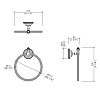 Devon&Devon Diamond Полотенцедержатель - кольцо 21см., подвесной, цвет: бронза