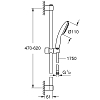 Grohe Tempesta 110 Душевой гарнитур: душевая штанга 60см и шланг для душа 175см., цвет: хром