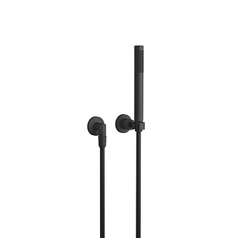 Dornbracht Tara. Душевой гарнитур со шлангом, настенный, цвет: чёрный матовый