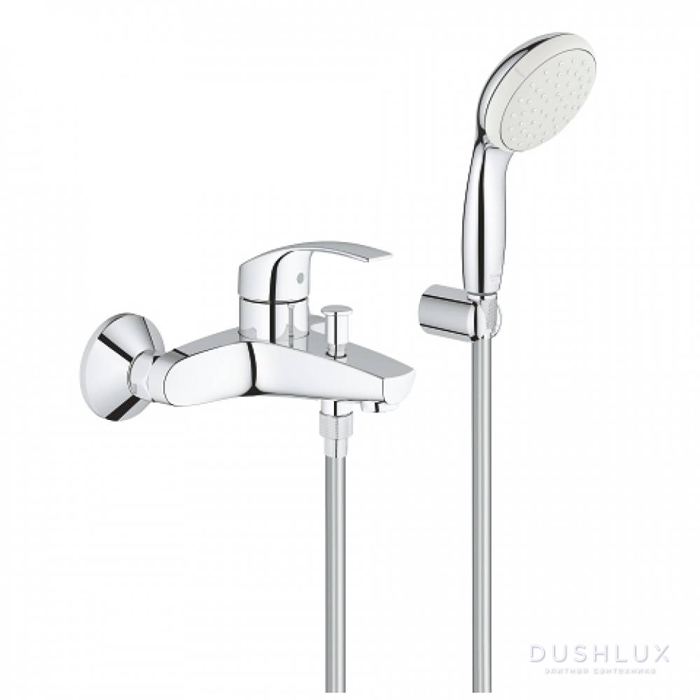 Фото Grohe Eurosmart 2015 Смеситель для ванны, настенный, с ручным душем, цвет: хром