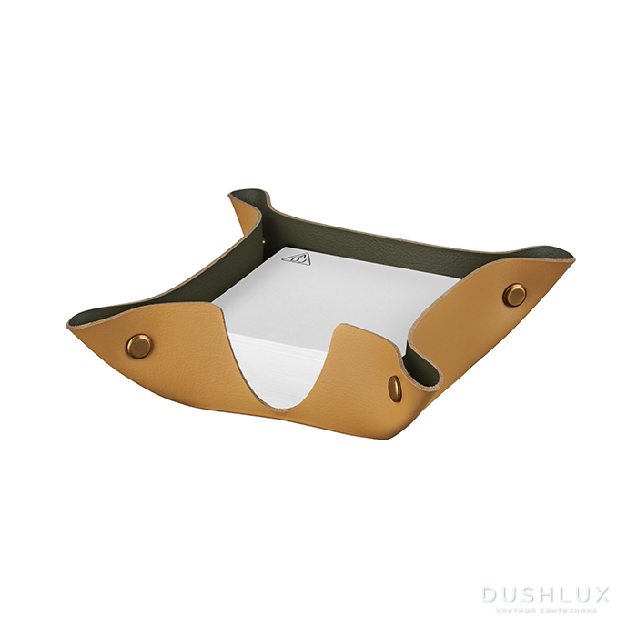 ADJ Подставка для бумажных блоков, 10x10xH4 см., цвет: горчичный/оливковый