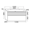 Burgbad Fiumo Комплект подвесной мебели 122x49x61см, с раковиной на 2 отв., ручки черные матовые, цвет: Eiche Dekor Cashmere/белый матовый