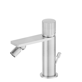 Newform Steel Line Смеситель для биде, 1 отверстие, с донным клапаном, цвет: stainless steel