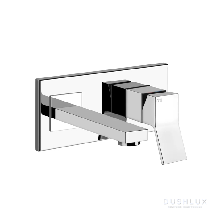 Фото Gessi Rettangolo K Встраиваемый однорычажный смеситель для раковины с индивидуальной длиной излива (70-300мм), цвет: хром