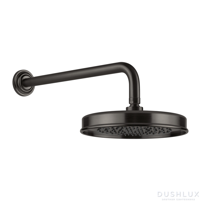 Фото Gessi Venti20 Верхний душ Ø20см., с настенным держателем 38.9см., цвет: Black Metal Brushed PVD