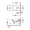 Duravit Happy D.2 Plus Биде подвесное 35.5x54см, с переливом 1 отв для смес, с покрытием WG, цвет: антрацит матовый