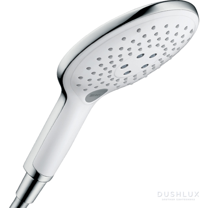 Фото Hansgrohe Raindance Select S 150 Ручной душ 3jet (RainAir, CaresseAir, Mix), G1/2, EcoSmart, цвет: белый/хром