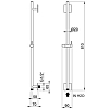 Almar 316 Stainless Steel Штанга душевая настенная 81см., с держателем для ручного душа и встроенным выводом, цвет: нержавеющая сталь брашированная AISI 316
