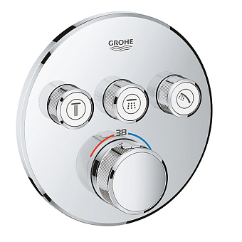 Grohe Grohtherm SmartControl Термостат для встраиваемого монтажа на 3 выхода, цвет: хром
