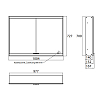 EMCO Prime2 Зеркальный шкаф 100x70см., с подсветкой, встраиваемый, 2 двери, 2 полки, розетка, цвет: черный