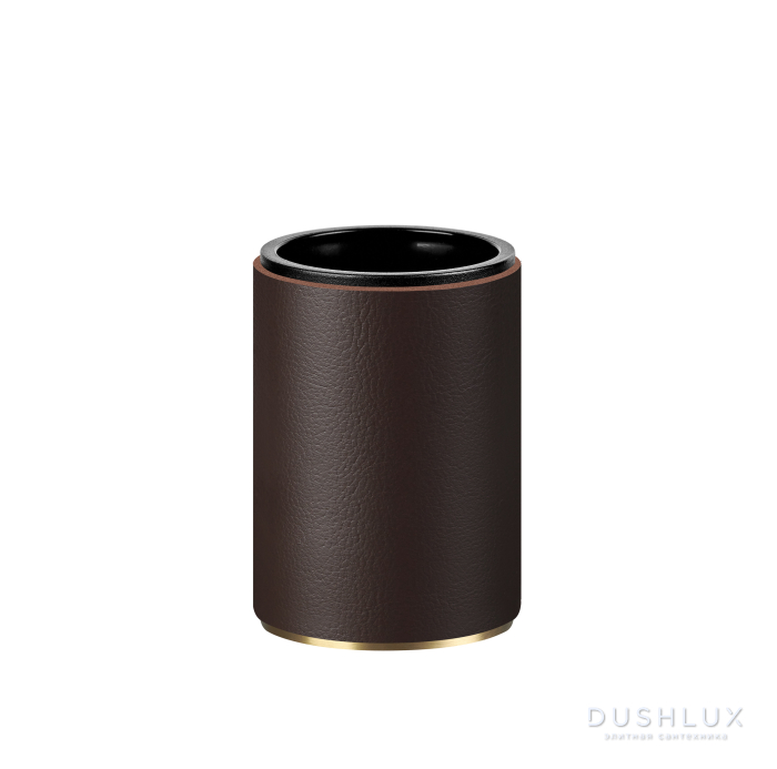 ADJ Стакан для зубных щеток, D7xH10 см., цвет:gold/шоколад