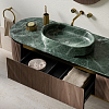 Oasis Naos Композиция №1 Комплект мебели 236x56xh32см, подвесной, мраморный топ verde alp, цвет: золото матовое/орех трубчатый