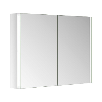 Keuco Somaris Зеркальный шкаф 100x71x12.8см, 2-дверный двустор. зеркало, P 44 c плавным закр., корпус: алюминий серебристый