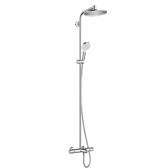 Hansgrohe Crometta Showerpipe S 240 SHP душевая стойка с верхним душем 240мм,ручной душ со шлангом 160мм, цвет: хром