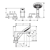 Hansgrohe Metropol Смеситель на край ванны, на 4 отв., излив 197мм, ручной душ 3jet, цвет: хром