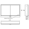 EMCO Prime2 Зеркальный шкаф 120x70см., с подсветкой, встраиваемый, 2 двери, 2 полки, розетка, цвет: черный