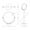 Decor Walther Club Vanity Косметическое зеркало 43см, настольное, увел. 5x, цвет: золото матовое