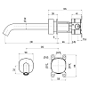 QuadroDesign Super Смеситель для раковины, встраиваемый, цвет: Brushed Stainless Steel