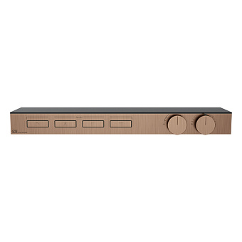 Gessi Hi-Fi Термостат для душа, с вкл. до 4 источников одновременно, с полкой из черного мат. стекла, цвет: Copper Brushed PVD