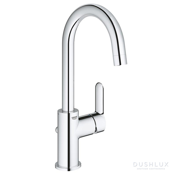 Фото Grohe BauEdge, Смеситель для раковины с донным клапаном, Цвет: хром