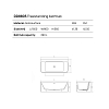 Dea Design Stripes Ванна 160x80x56см., отдельностоящая, Solid Surface, цвет: White №18